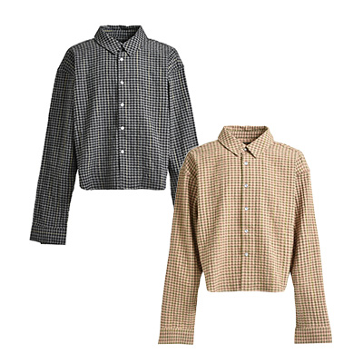 SHORT CHECK SHIRT -2.COLOR-