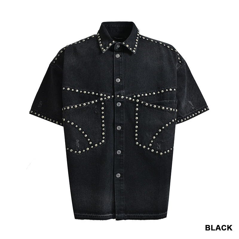 SUICIDE STUDS DENIM SHIRT -2.COLOR-