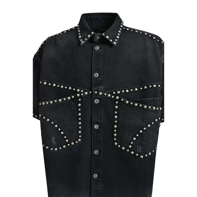 SUICIDE STUDS DENIM SHIRT -2.COLOR-