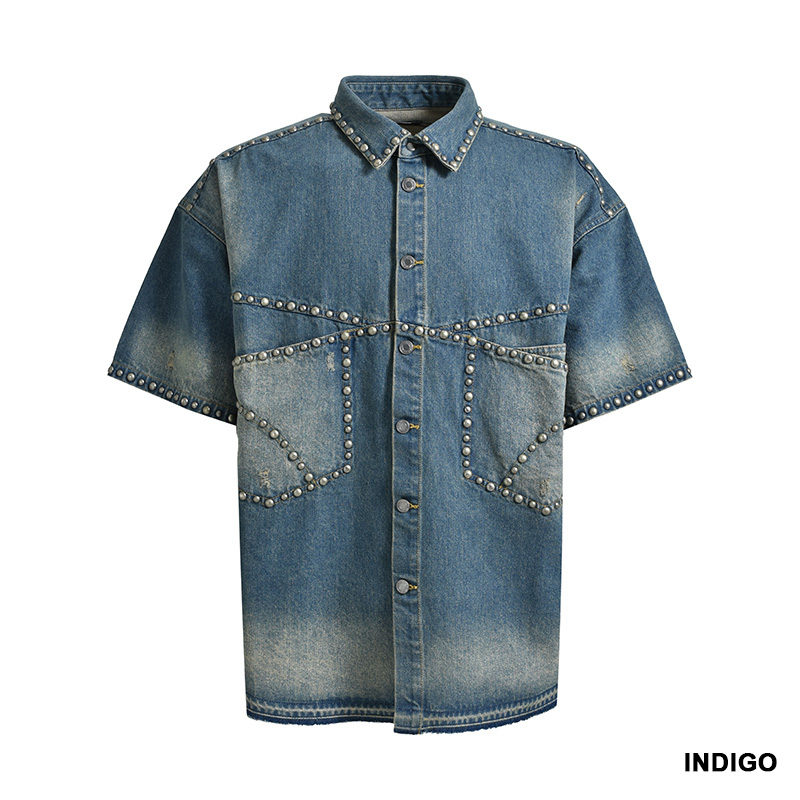 SUICIDE STUDS DENIM SHIRT -2.COLOR-