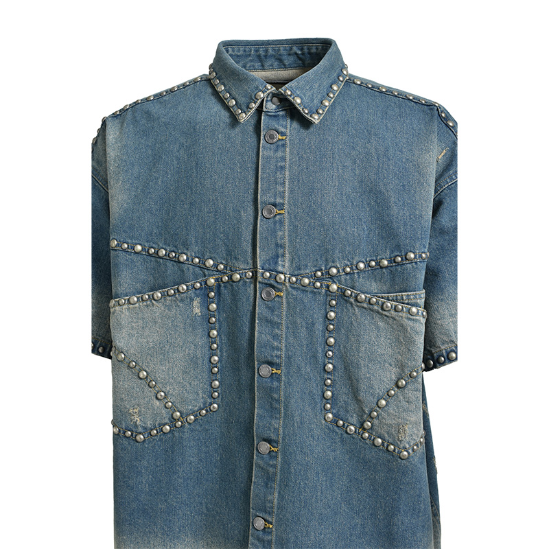 SUICIDE STUDS DENIM SHIRT -2.COLOR-