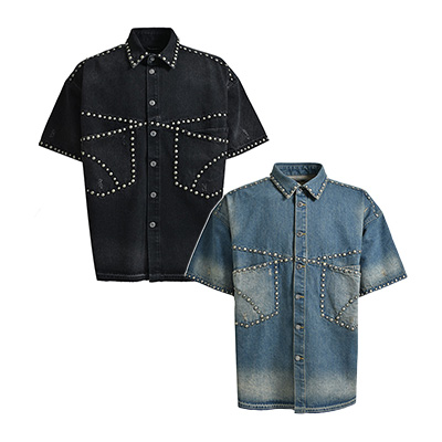 SUICIDE STUDS DENIM SHIRT -2.COLOR-