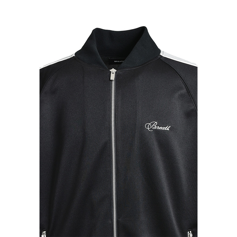 SCRIPT LOGO LINE TRACK JERSEY -BLACK-