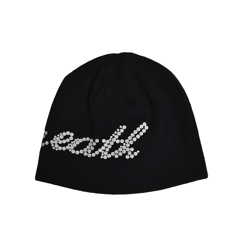 GLITTER SKULL CAP -BLACK-