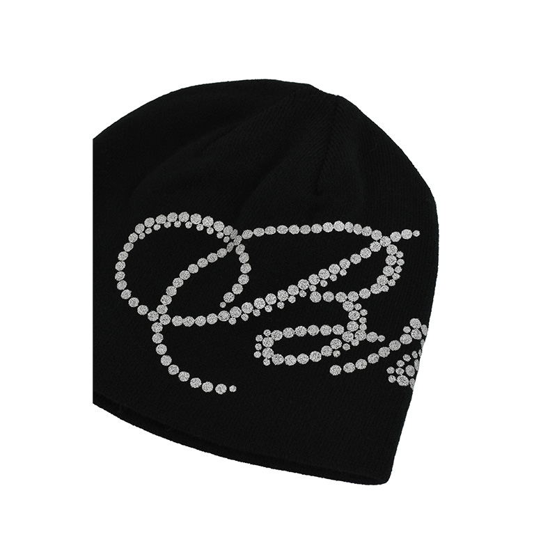 GLITTER SKULL CAP -BLACK-