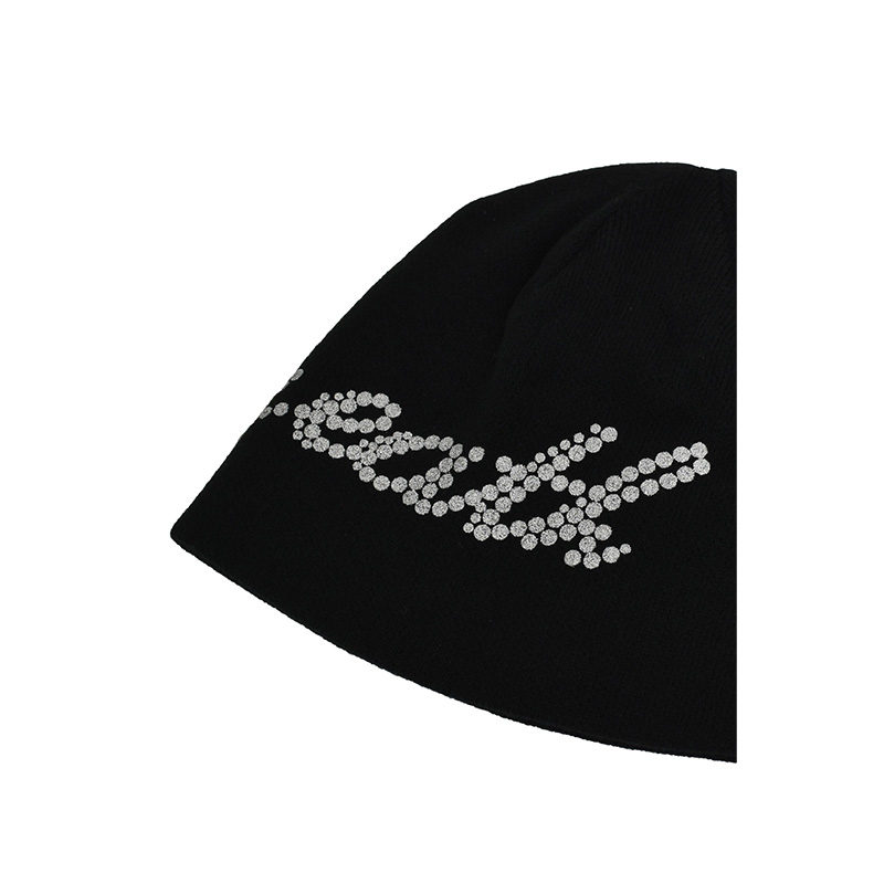 GLITTER SKULL CAP -BLACK-