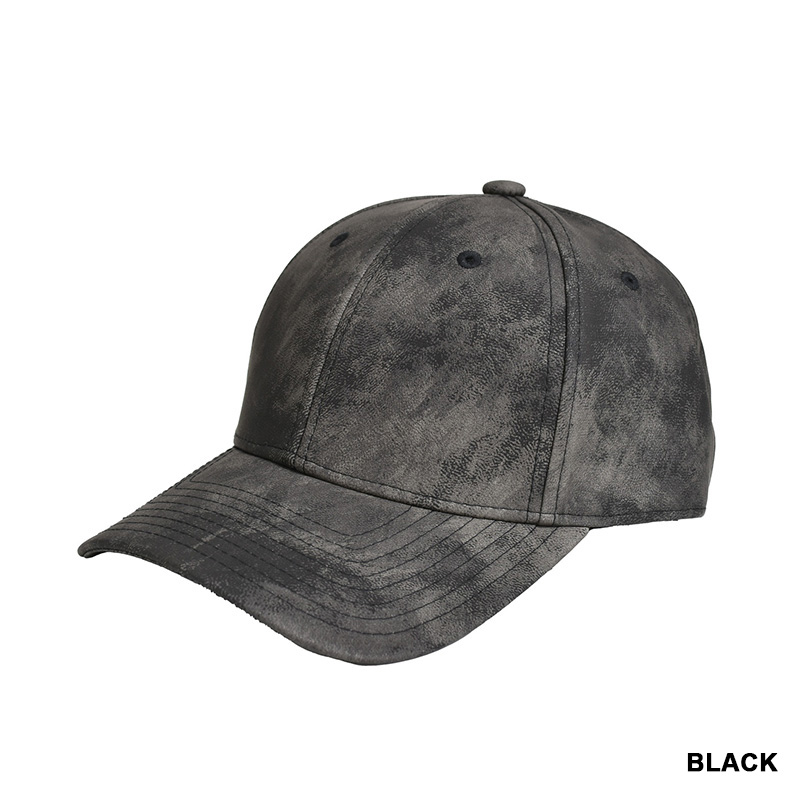 FAUX LEATHER CAP -2.COLOR-