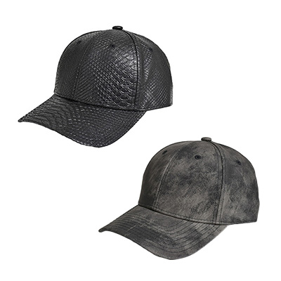 FAUX LEATHER CAP -2.COLOR-