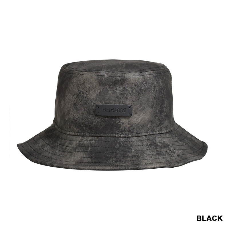 FAUX LEATHER HAT -2.COLOR-