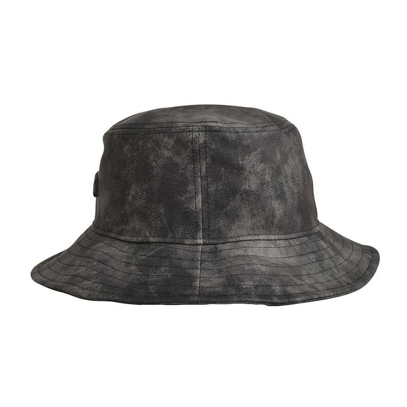 FAUX LEATHER HAT -2.COLOR-