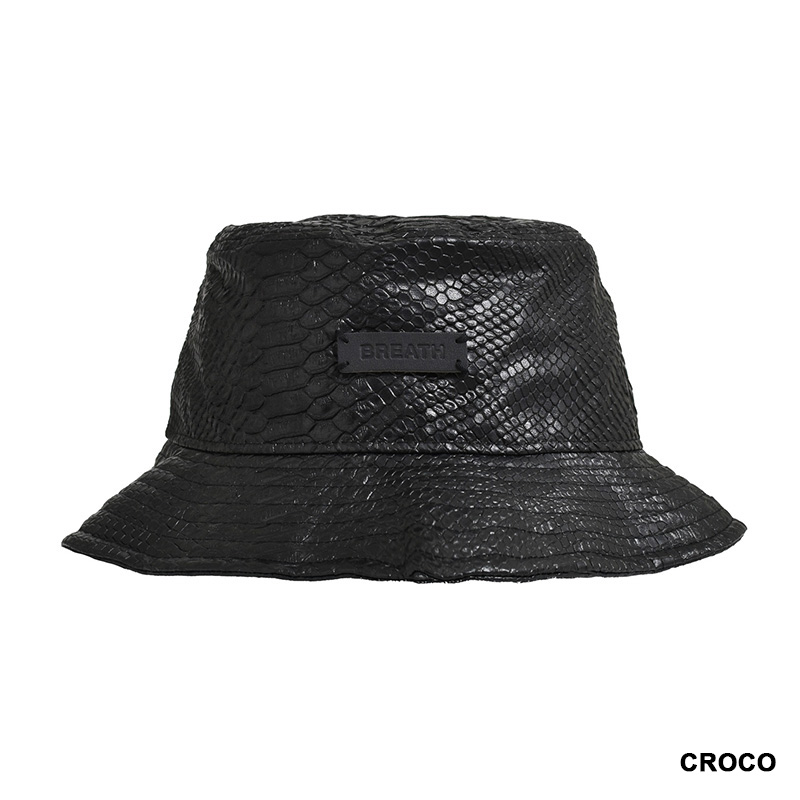 FAUX LEATHER HAT -2.COLOR-