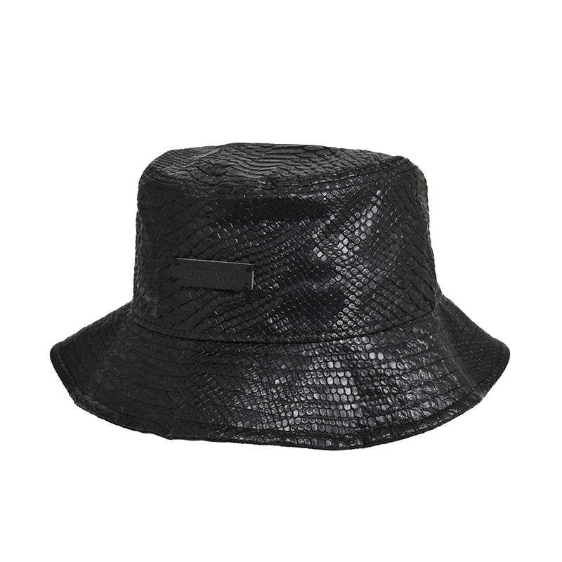 FAUX LEATHER HAT -2.COLOR-