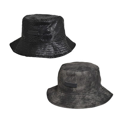 FAUX LEATHER HAT -2.COLOR-