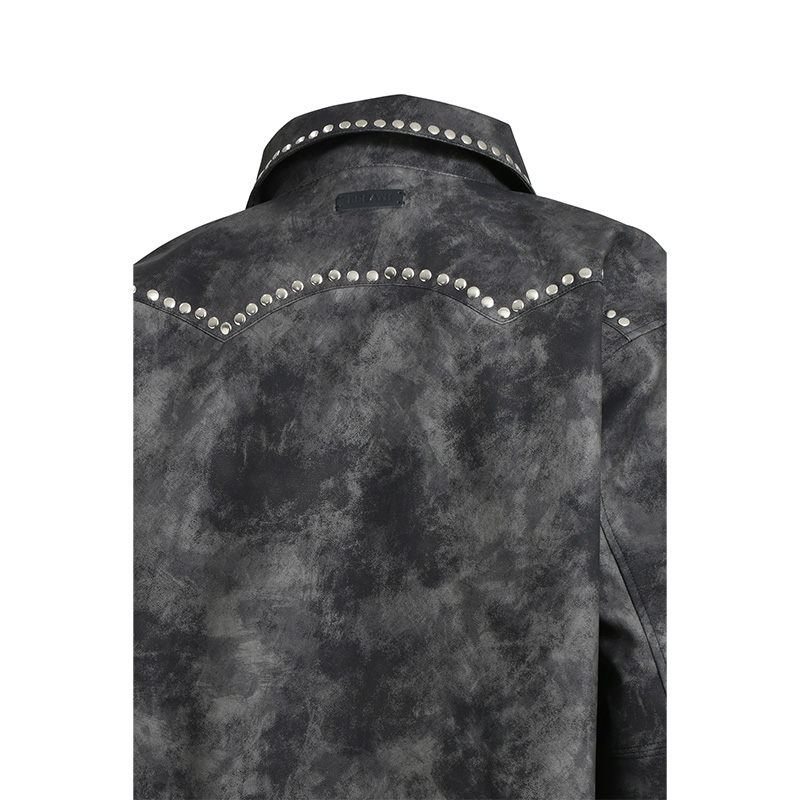 SHINE STUDS VARSITY JACKET -BLACK-