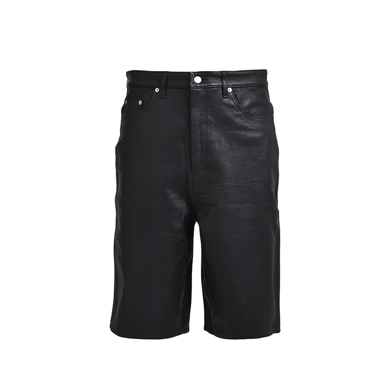 NEWRICH LEATHER SHORTS -BLACK-