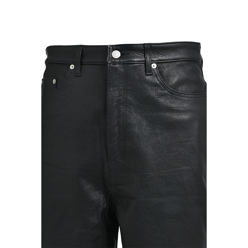 NEWRICH LEATHER SHORTS -BLACK-