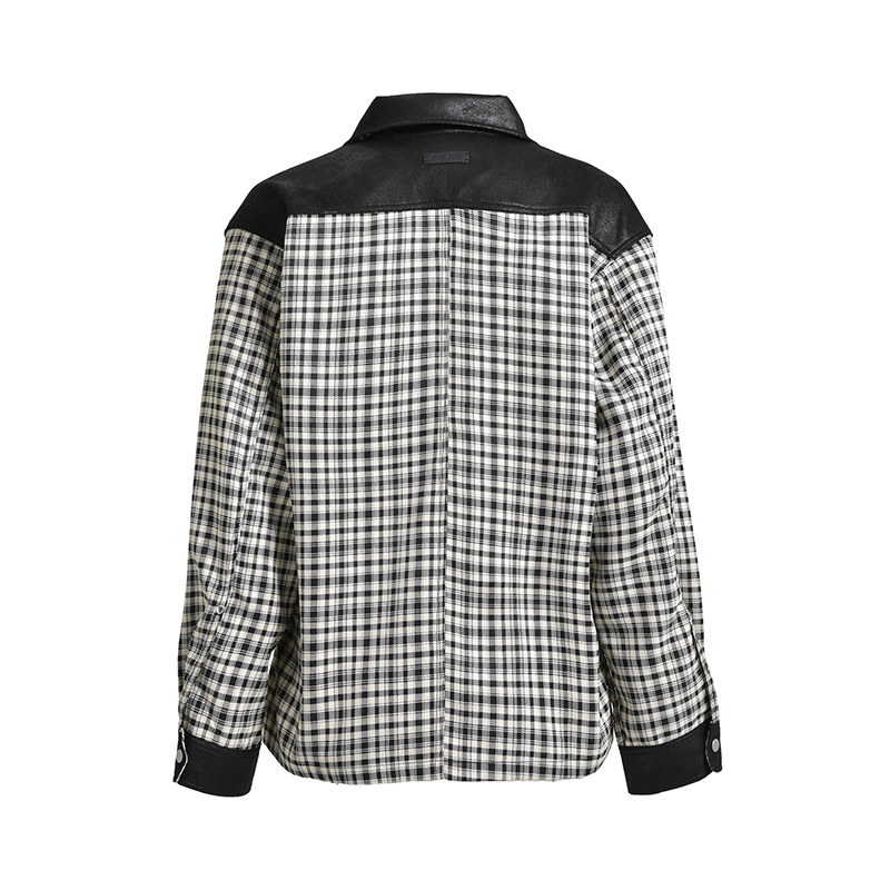 NEWRICH CHECK SHIRT JACKET -BLACK×WHITE-