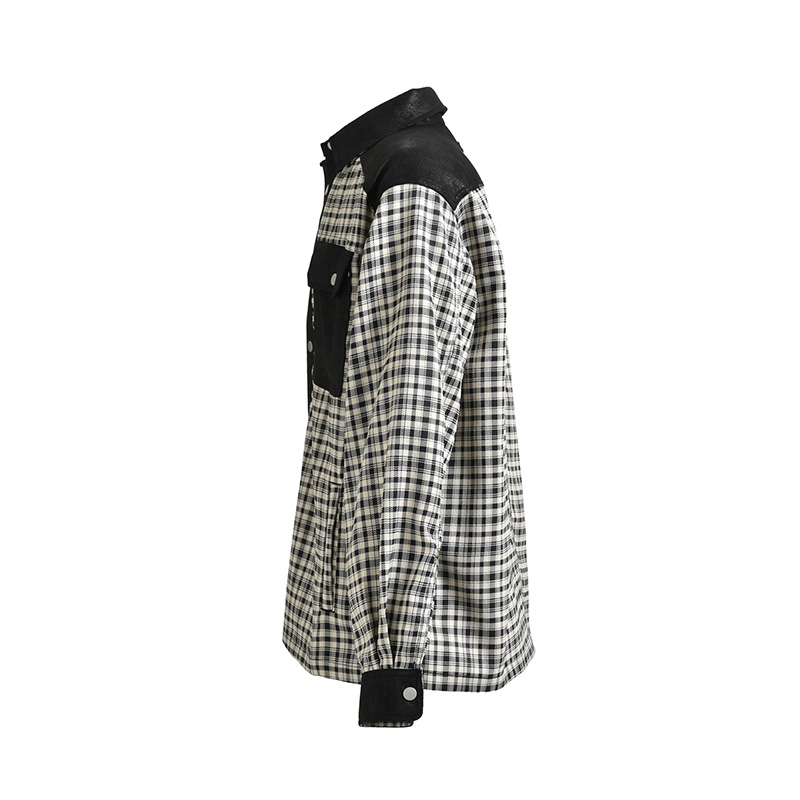 NEWRICH CHECK SHIRT JACKET -BLACK×WHITE-