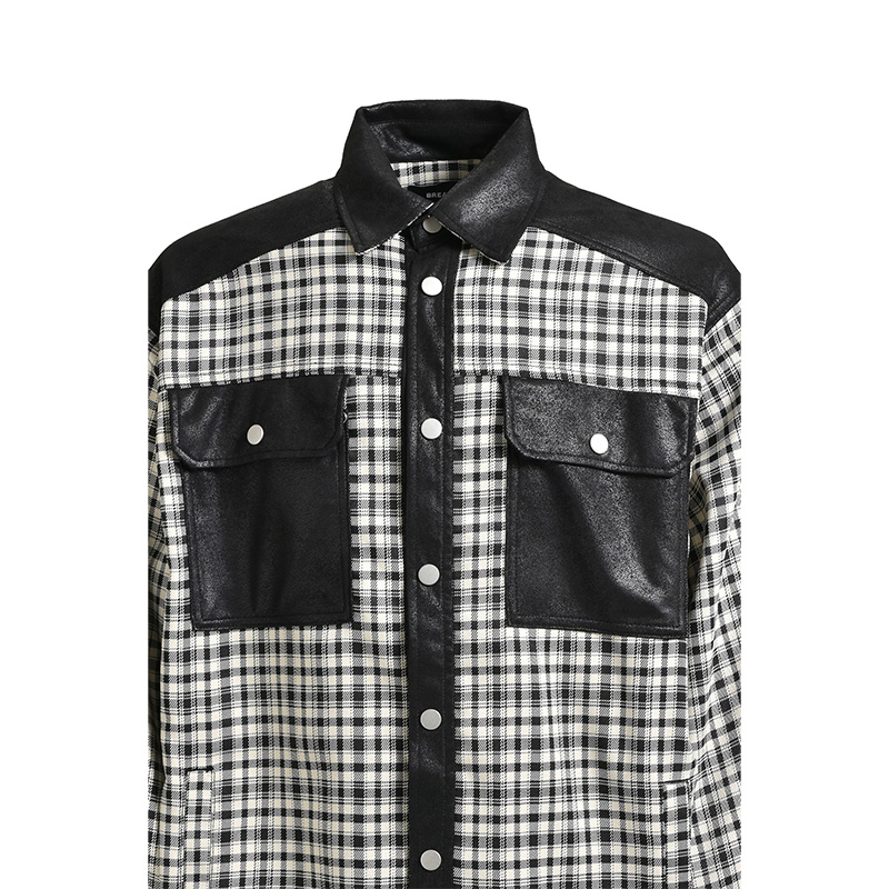 NEWRICH CHECK SHIRT JACKET -BLACK×WHITE-