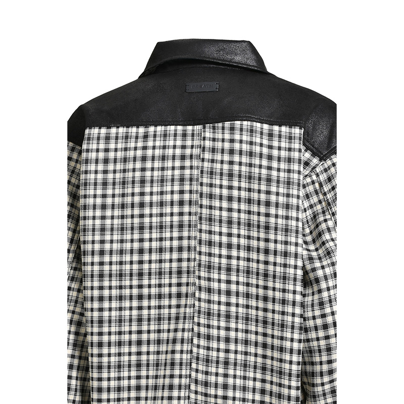 NEWRICH CHECK SHIRT JACKET -BLACK×WHITE-