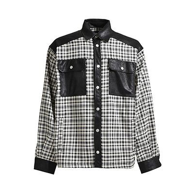 NEWRICH CHECK SHIRT JACKET -BLACK×WHITE-