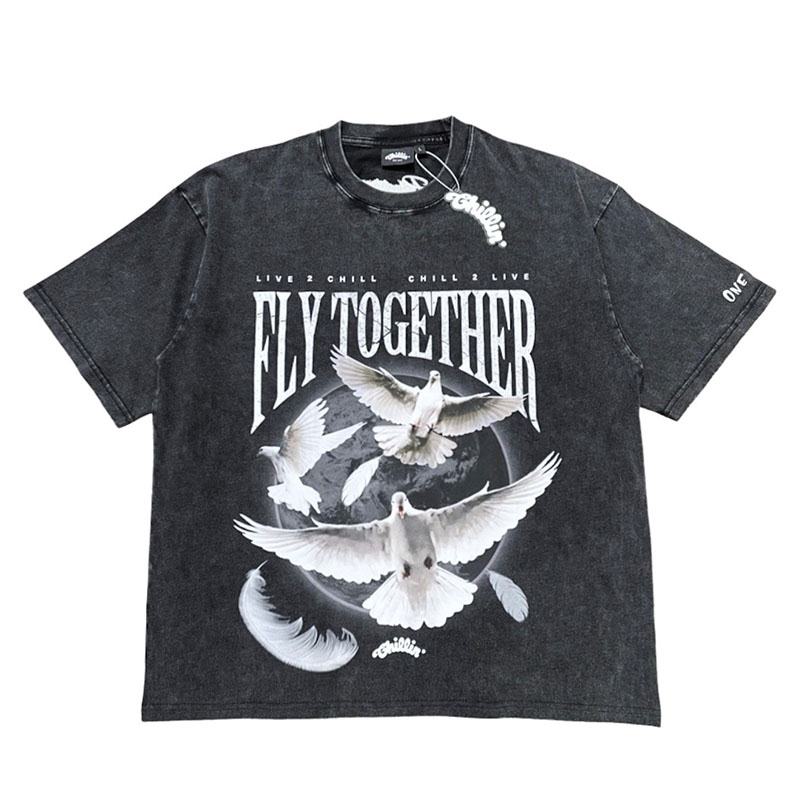 DOVE PIGMENT TEE -BLACK-