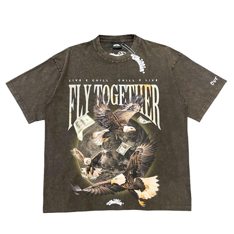 EAGLE PIGMENT TEE -BROWN-