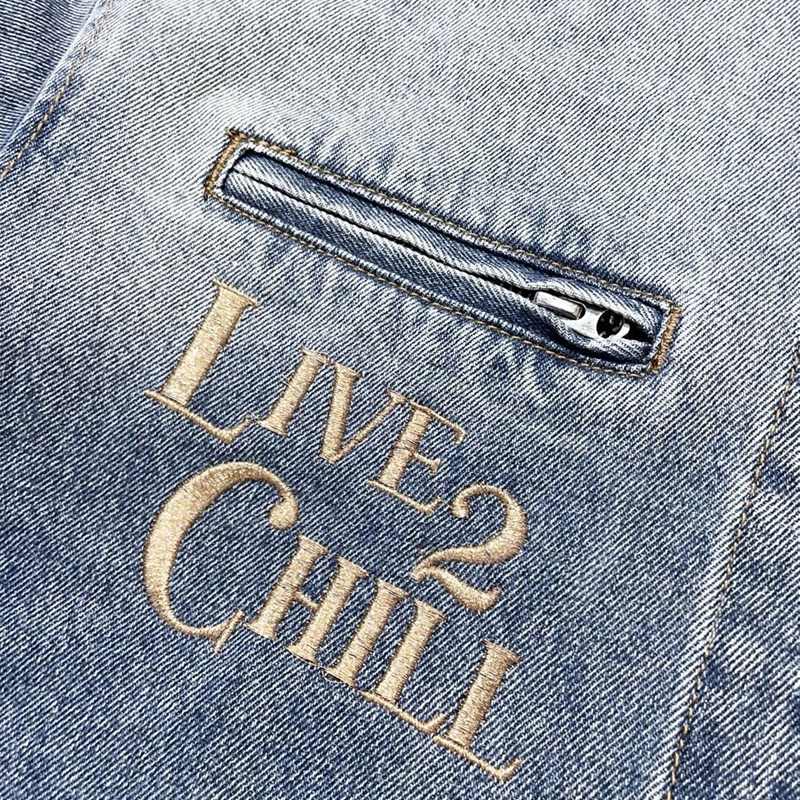 SINGLE DENIM JACKET-BLUE-