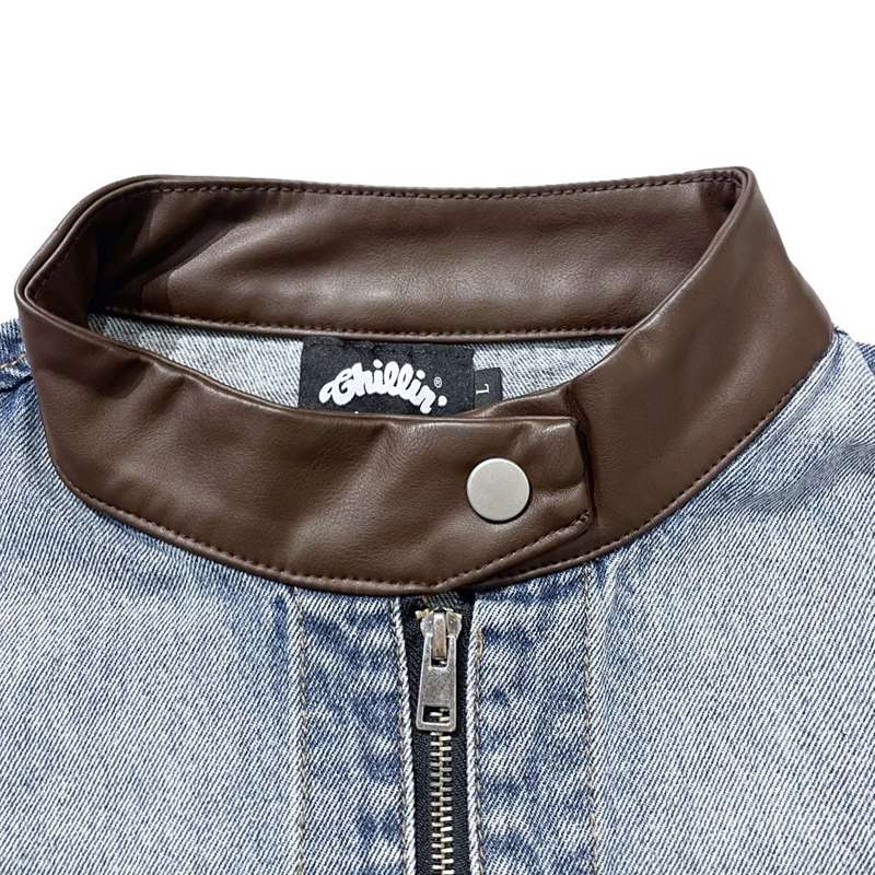 SINGLE DENIM JACKET-BLUE-