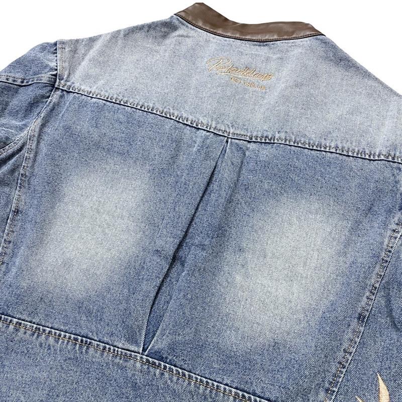 SINGLE DENIM JACKET-BLUE-