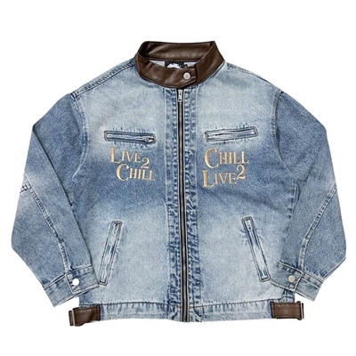 SINGLE DENIM JACKET-BLUE-