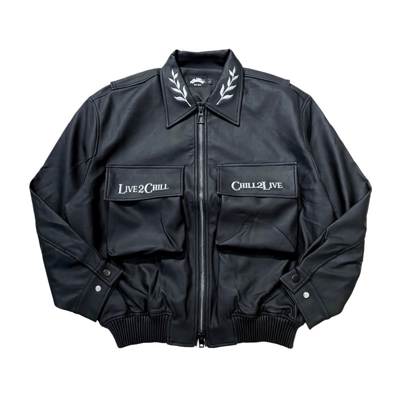 BLACKLEATHER JACKET -BLACK-