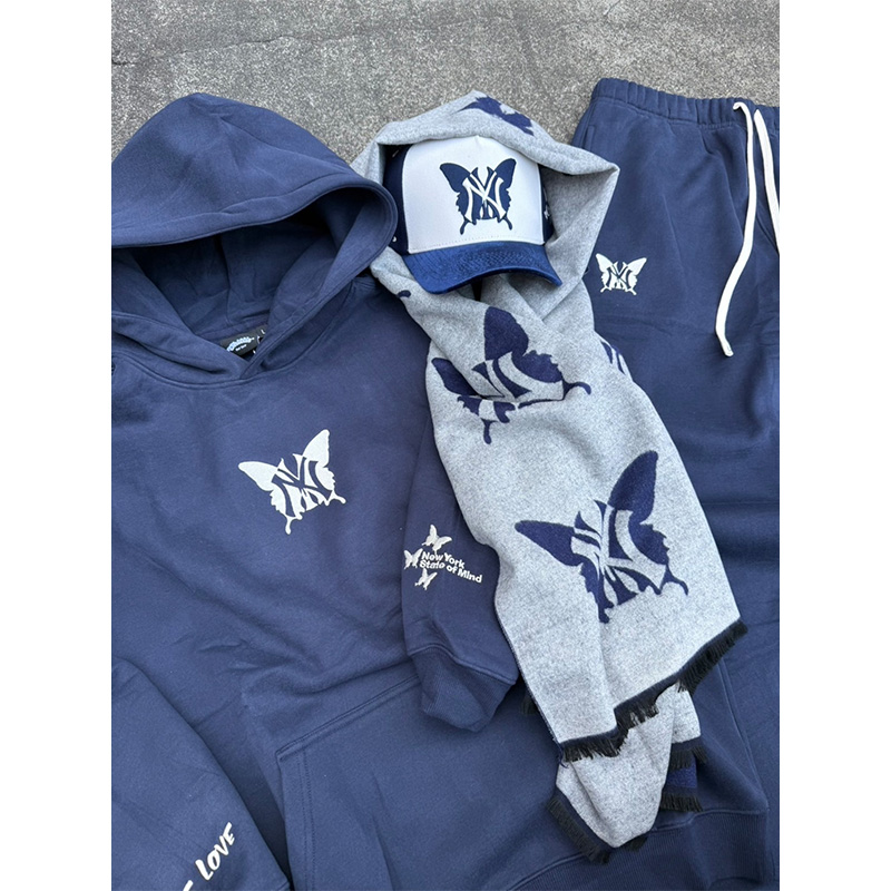 NY BUTTERFLY HOODIE -NAVY-