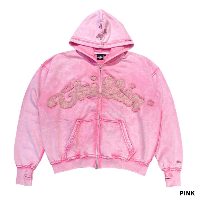 NY BUTTERFLY PIGMENT ZIP HOODIE -2.COLOR-