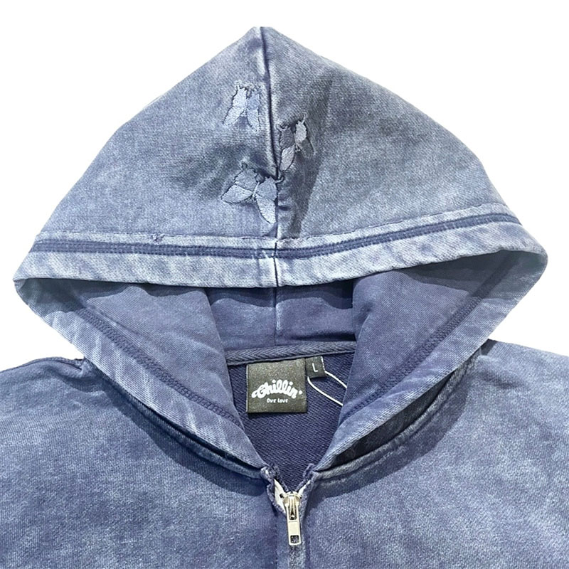 NY BUTTERFLY PIGMENT ZIP HOODIE -2.COLOR-