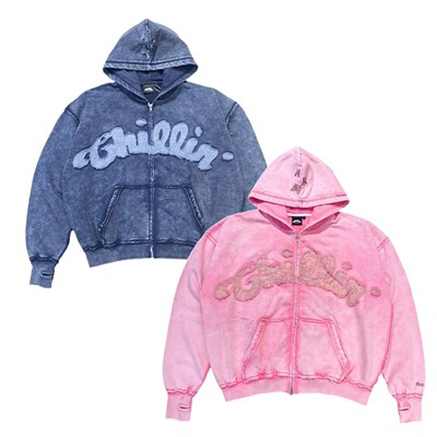 NY BUTTERFLY PIGMENT ZIP HOODIE -2.COLOR-