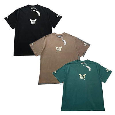 NY BUTTERFLY S/TEE -3.COLOR-(GREEN, XL)