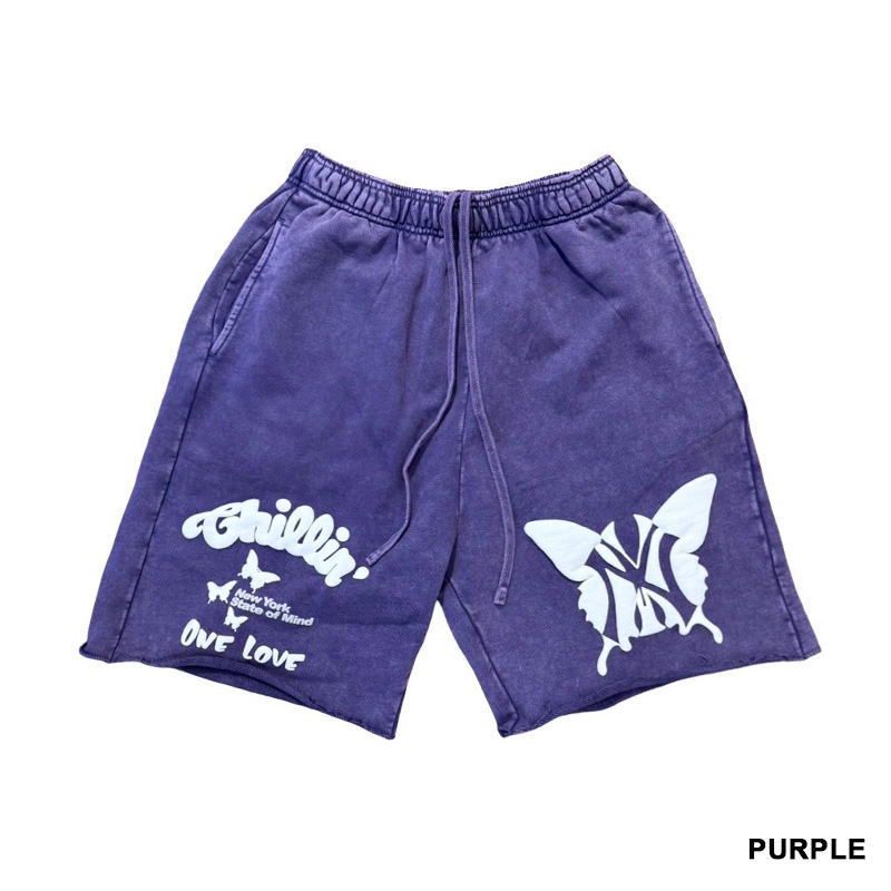 NY BUTTERFLY PIGMENT SWEAT SHORTS -4.COLOR-