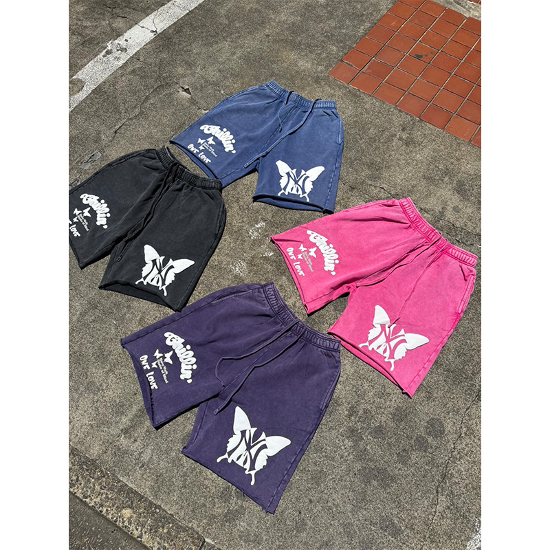 NY BUTTERFLY PIGMENT SWEAT SHORTS -4.COLOR-