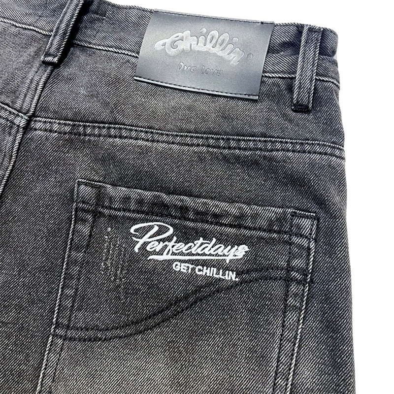 LEAF DENIM SHORTS -2.COLOR-
