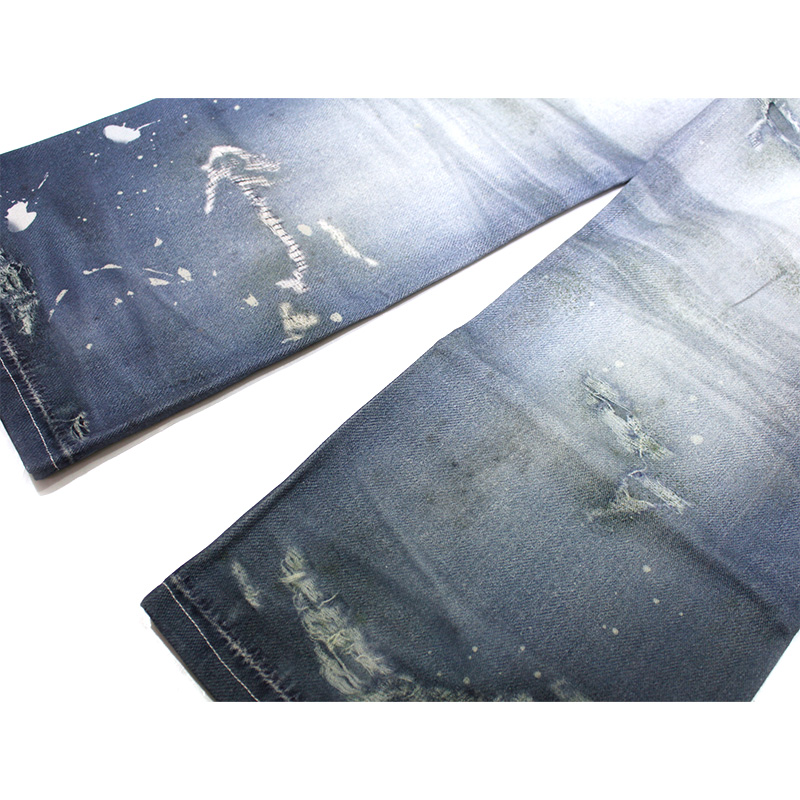 Y2K CARTOON PENDANTS PRINT PANTS -BLUE-
