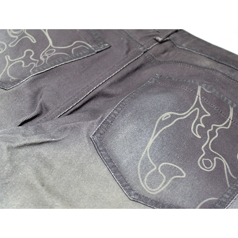 OCEAN PSYCHEDELIC RHINESTONE JEANS -BLUE-