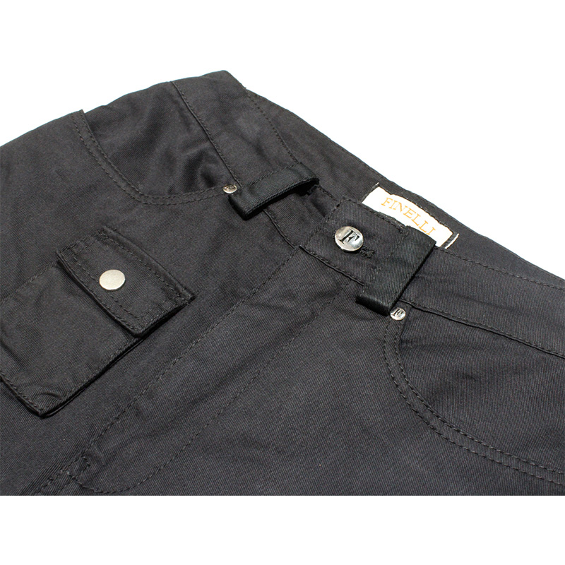 WAXED DENIM SHORTS -BLACK-