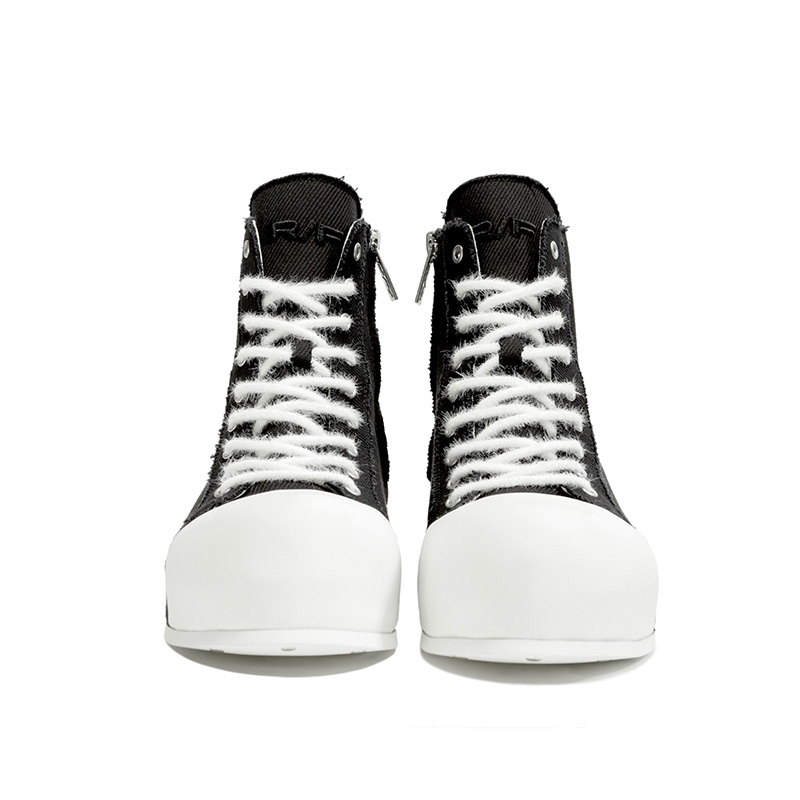 CHAOS NOISE CANVAS BOOTS -BLACK/WHITE-