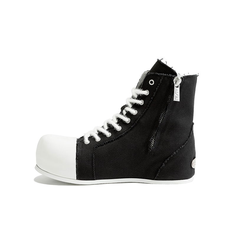 CHAOS NOISE CANVAS BOOTS -BLACK/WHITE-