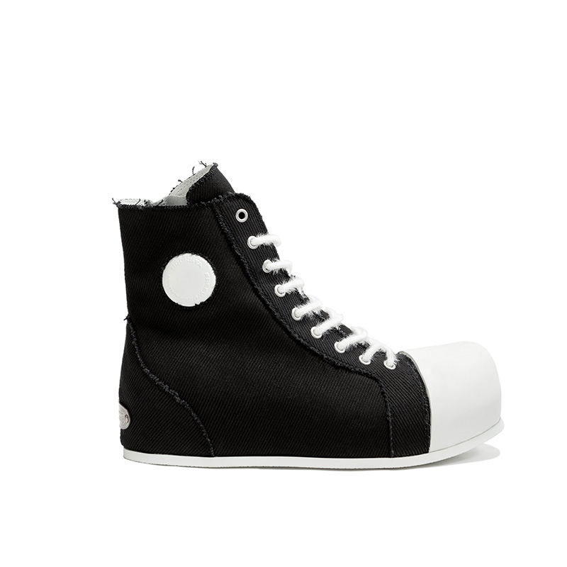 CHAOS NOISE CANVAS BOOTS -BLACK/WHITE-