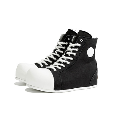 CHAOS NOISE CANVAS BOOTS -BLACK/WHITE-