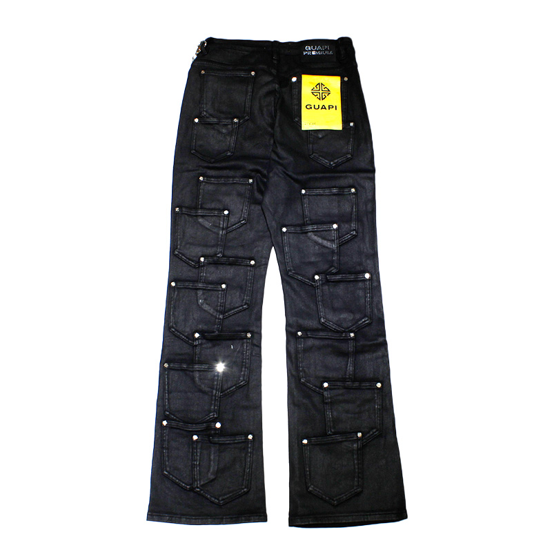 OBSIDIAN BLACK DICE FLARED DENIM -BLACK-