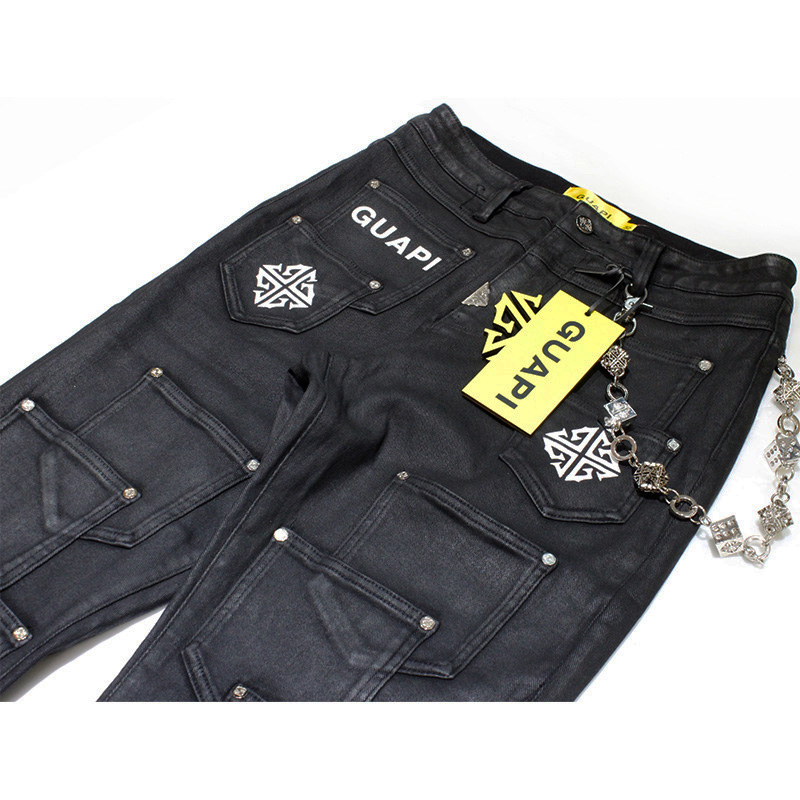 OBSIDIAN BLACK DICE FLARED DENIM -BLACK-