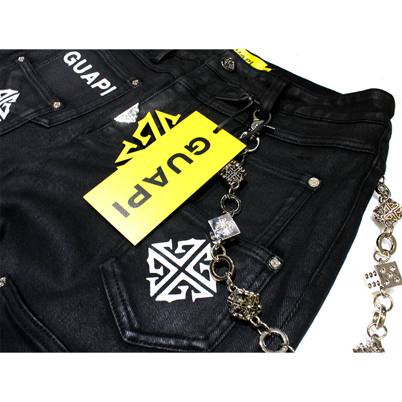 OBSIDIAN BLACK DICE FLARED DENIM -BLACK-